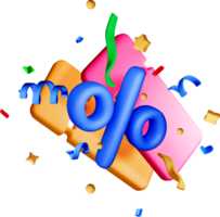Colorful 3D Celebration Elements in Abstract Design png