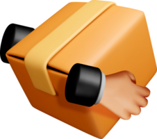 3D Box with Hand Reaching Out png