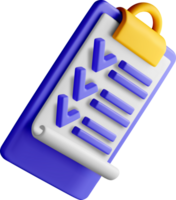 Colorful 3D Checklist with Vibrant Design png