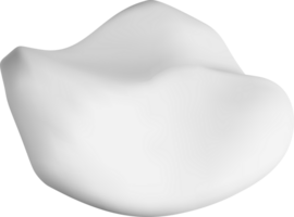 Smooth 3D Lip Structure Rendered in White png
