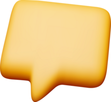 3D Speech Bubble Icon in Bright Yellow Color png