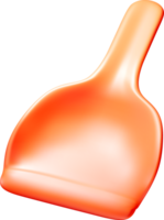 3D Orange Plastic Shovel Illustration Model png