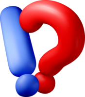 3D Question and Exclamation Marks Design png