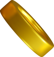 Shiny 3D Golden Ring with Smooth Surface png