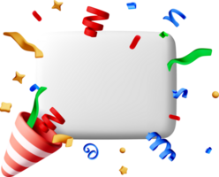 Colorful 3D Celebration Elements and Confetti png