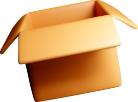3D Orange Box with Open Lid Design png