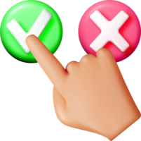 3D Hand Selecting Options Yes or No png