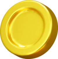 Shiny 3D Gold Coin with Smooth Surface png