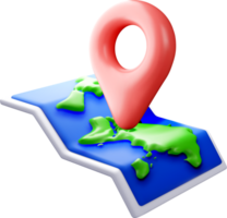 3D Map with Location Pin for Navigation png