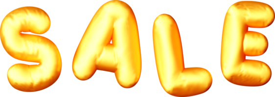 Bright 3D Sale Letters in Bold Gold Color png