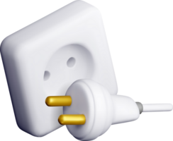 3D Electrical Plug and Socket Illustration png