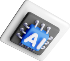 3D AI Chip Design with Bold Graphics png