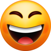 Cheerful 3D Smiling Emoji Expression png