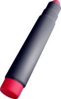 3D Black Marker with Red Tip Design png