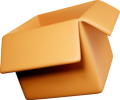 3D Abstract Geometric Orange Container Model png