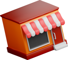 Colorful 3D Shop Front with Canopy Design png