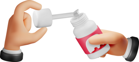 3D Illustration of Nail Polish Application Process png