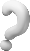 Minimalist 3D Curved Question Mark Design png