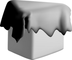 3D Box Covered with a Black Cloth Design png