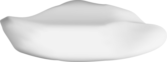 3D Glossy White Lip Form for Design Use png