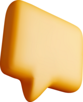 3D Yellow Speech Bubble Icon Design Element png