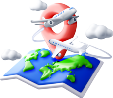 3D Travel and Navigation Concept Illustration png