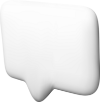 Curved 3D Speech Bubble in White Color png