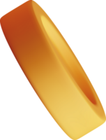 Sleek 3D Orange Abstract Shape Design png