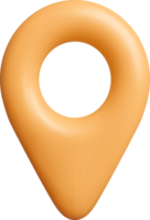 3D Geolocation Marker in Soft Orange Hue png