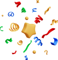 Colorful 3D Shapes and Symbols in Motion png