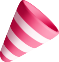 Colorful 3D Cone with Striped Design png