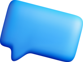 3D Blue Speech Bubble Design Element png