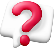 3D Question Mark in a Speech Bubble Design png