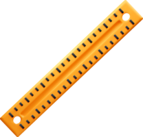 3D Orange Ruler with Measurement Markings png