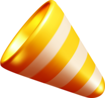 3D Cone Shape with Striped Pattern Design png