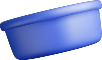 3D Blue Container with Smooth Curves png