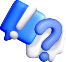 3D Question Mark and Exclamation Icon Design png