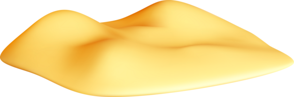 3D Soft Yellow Surface in Abstract Shape png