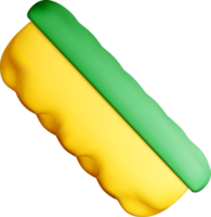 Colorful 3D Sandwich with Green and Yellow Layers png
