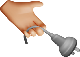 Hand Holding Electrical Plug in 3D Design png