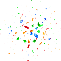 Colorful 3D Confetti Burst on White Background png