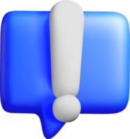 3D Speech Bubble with Exclamation Mark Design png