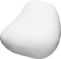 Smooth 3D White Shape with Organic Curves png