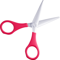 Colorful 3D Scissors with Pink Handles png