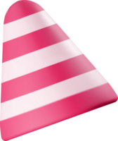 Vibrant 3D Cone with Striped Design png