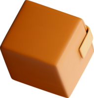 3D Abstract Orange Box with Handle Design png
