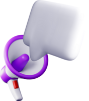 3d megáfono con habla burbuja diseño png