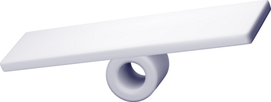 Minimalist White 3D See-Saw Sculpture Design png