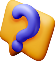 Colorful 3D Question Mark Speech Bubble Design png