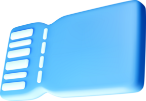 3D Model of a Blue Plastic Comb Design png